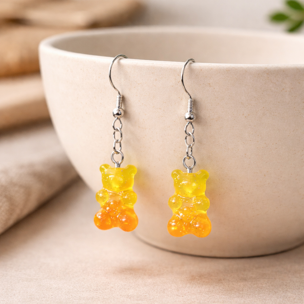 Gummy Bear Earrings - Yellow / Orange