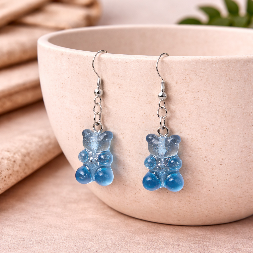 Gummy Bear Earrings - Blue