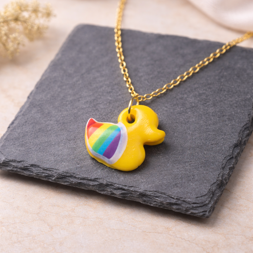 Pride Ducky Necklace Gold Chain
