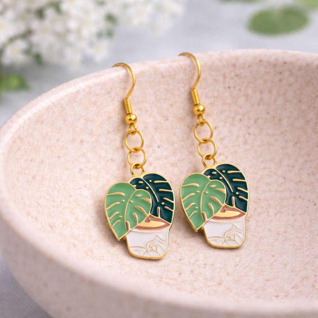 Monstera Earrings