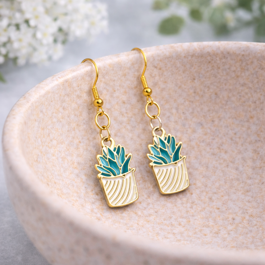 Stripy Succulent Earrings
