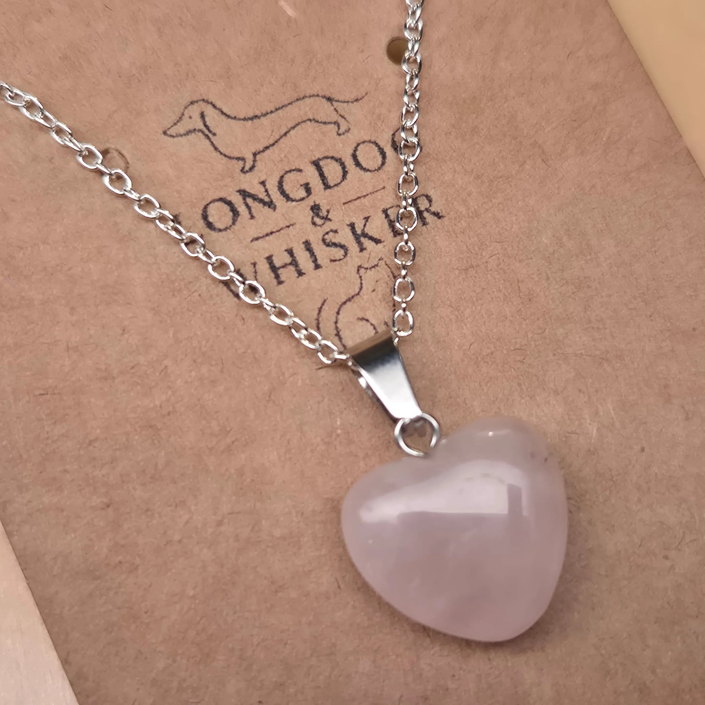 Rose Quartz Heart Neclace