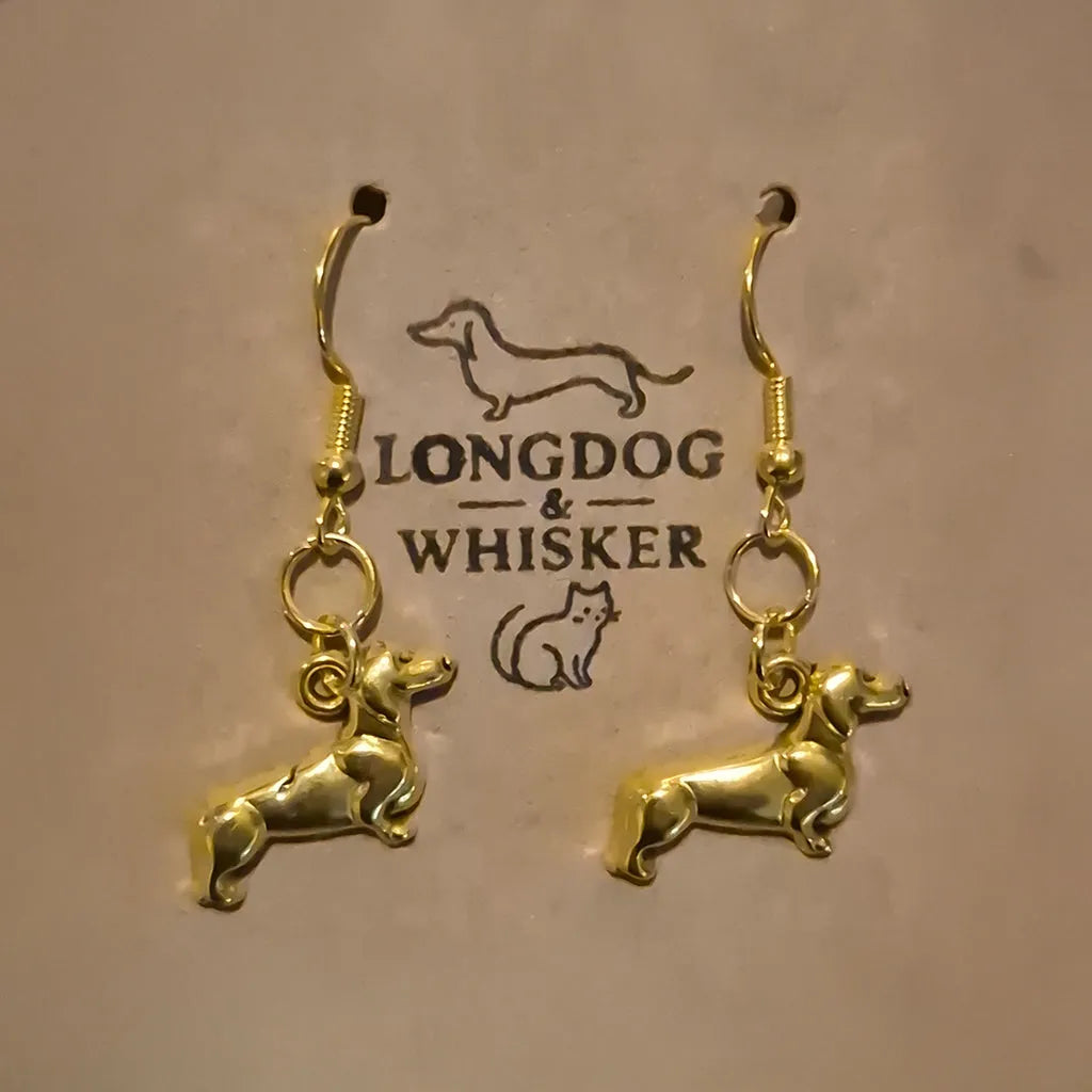 Sausage Dog Earrings - Gold