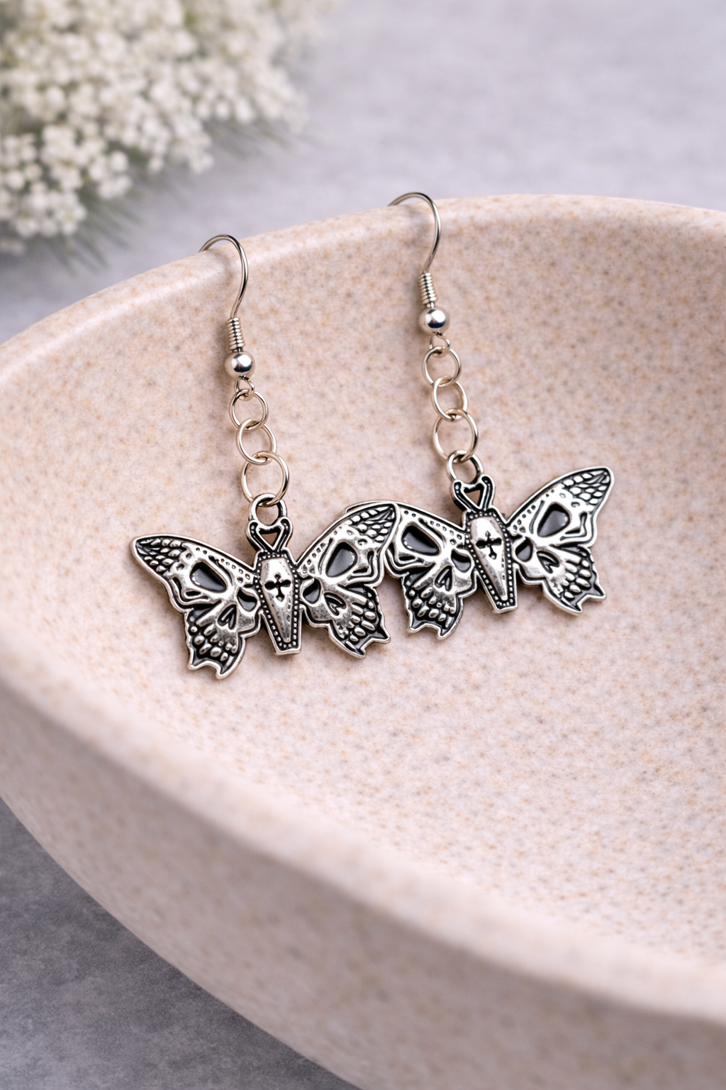 Coffin Butterfly Earrings