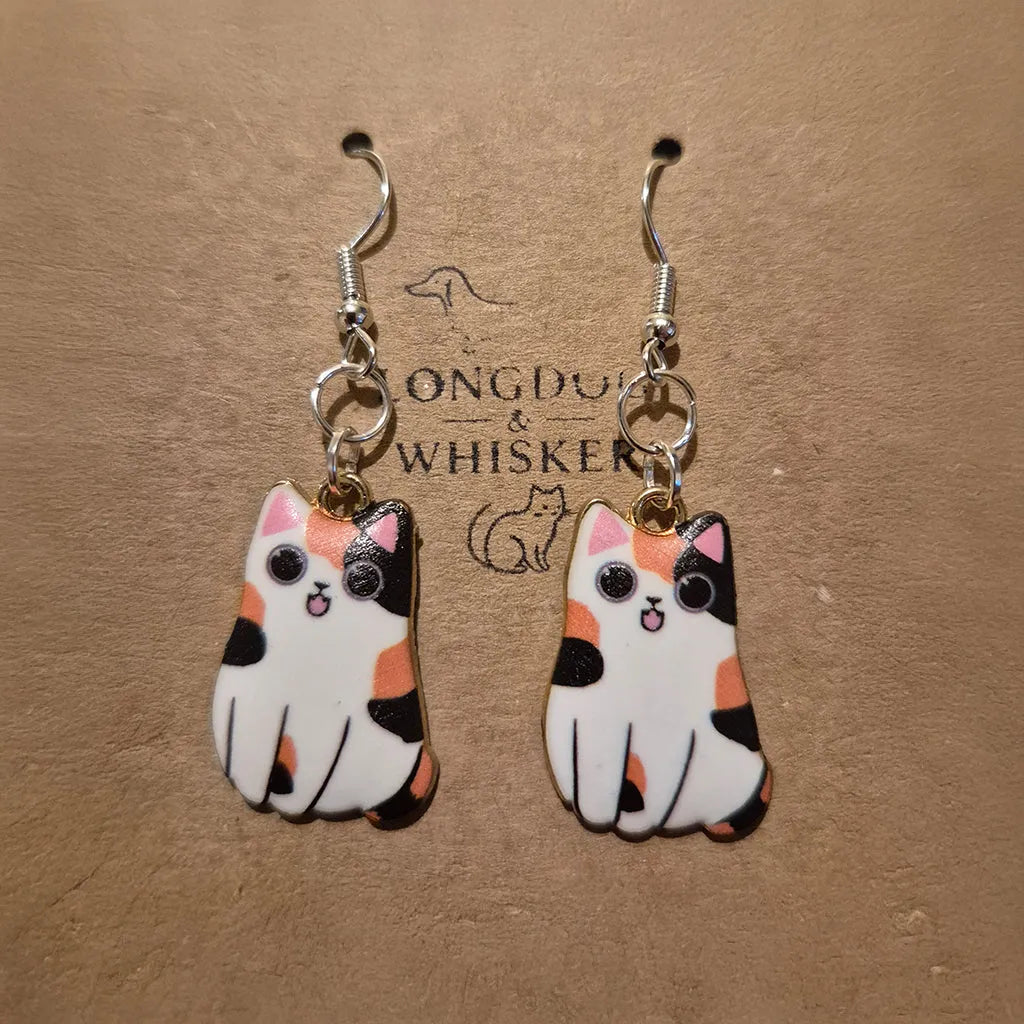 Chonky Cat Earrings - Calico