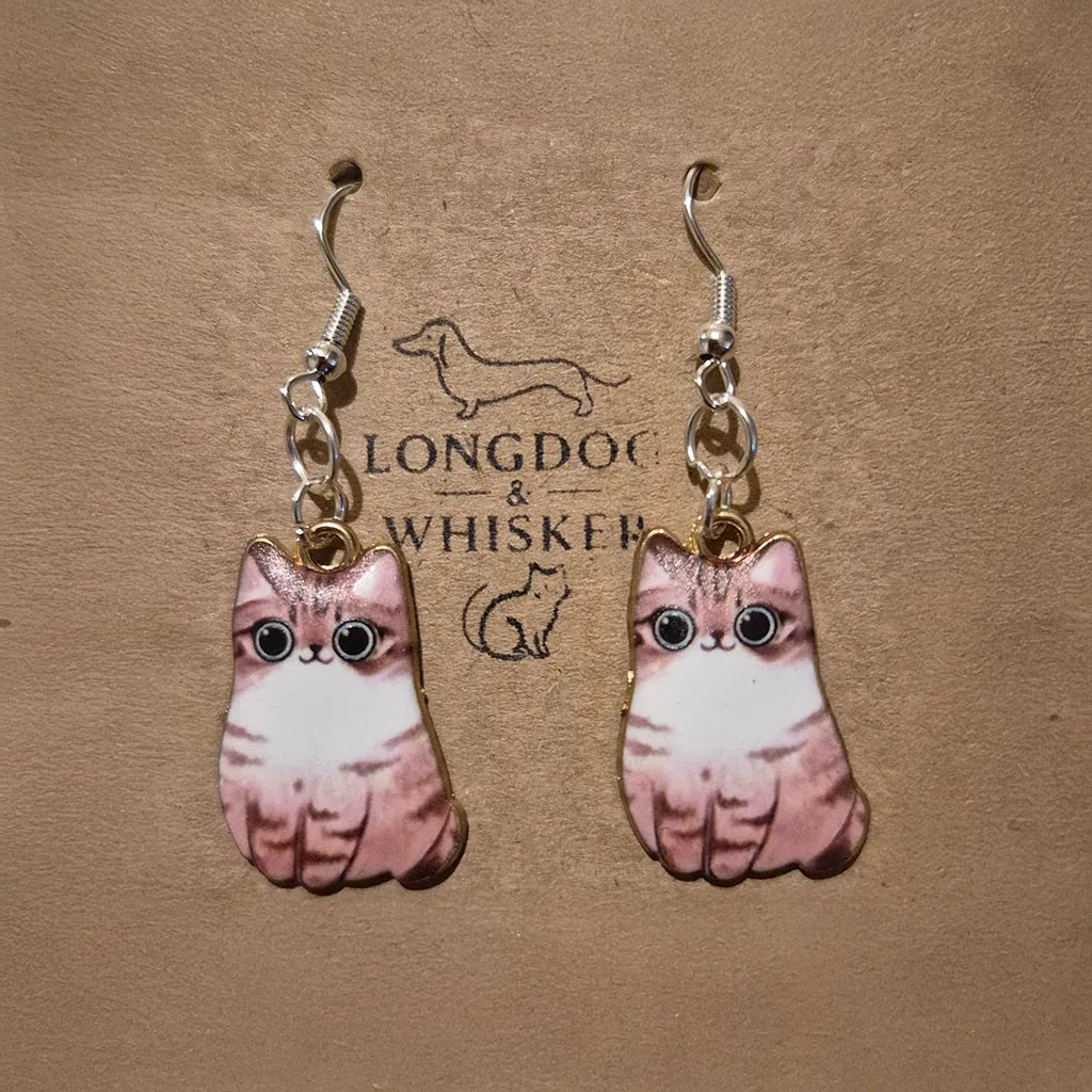 Chonky Cat Earrings - Tabby