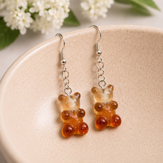 Gummy Bear Earrings - Cola bottle displayed in a lifestyle product photo