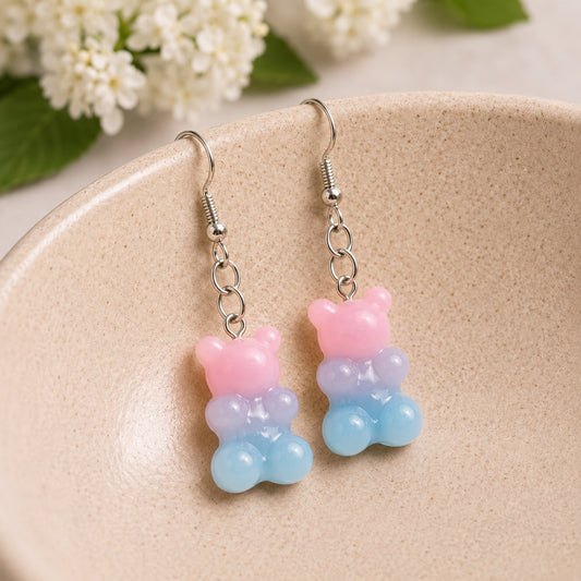 Gummy Bear Earrings - Bubblegum displayed in a lifestyle product photo