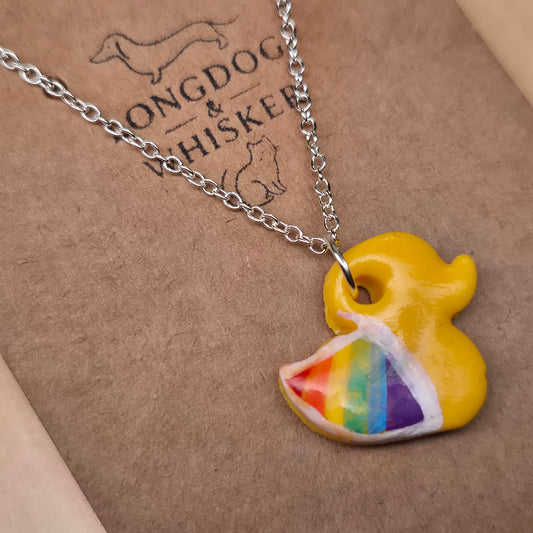 Pride Ducky Necklace Silver Chain