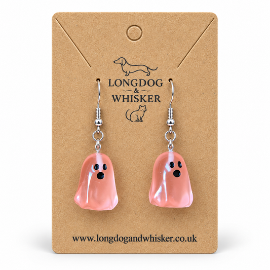 Translucent ghost earrings from the Longdog & Whisker Halloween collection