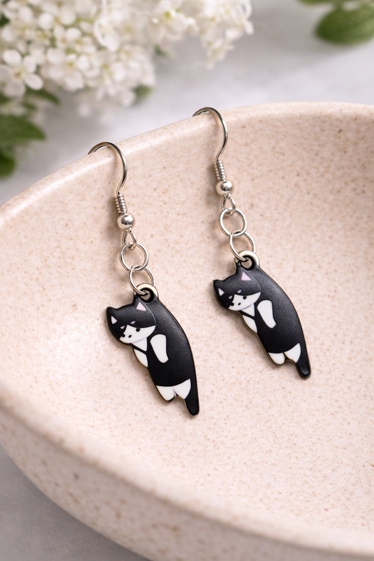 Cat earrings and necklaces from Longdog & Whisker