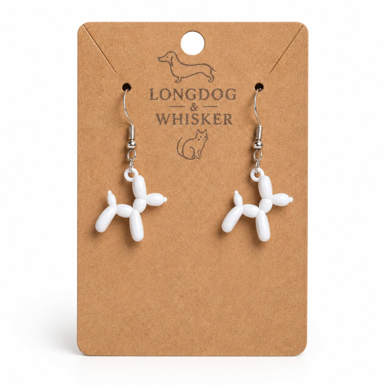 Balloon dog earrings from Longdog & Whisker