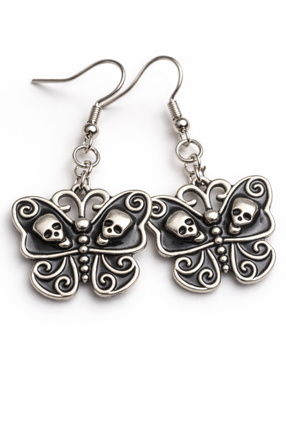 Skull Butterfly Earrings