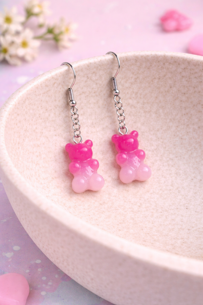 Gummy Bear Earrings - Dark Pink/Light Pink