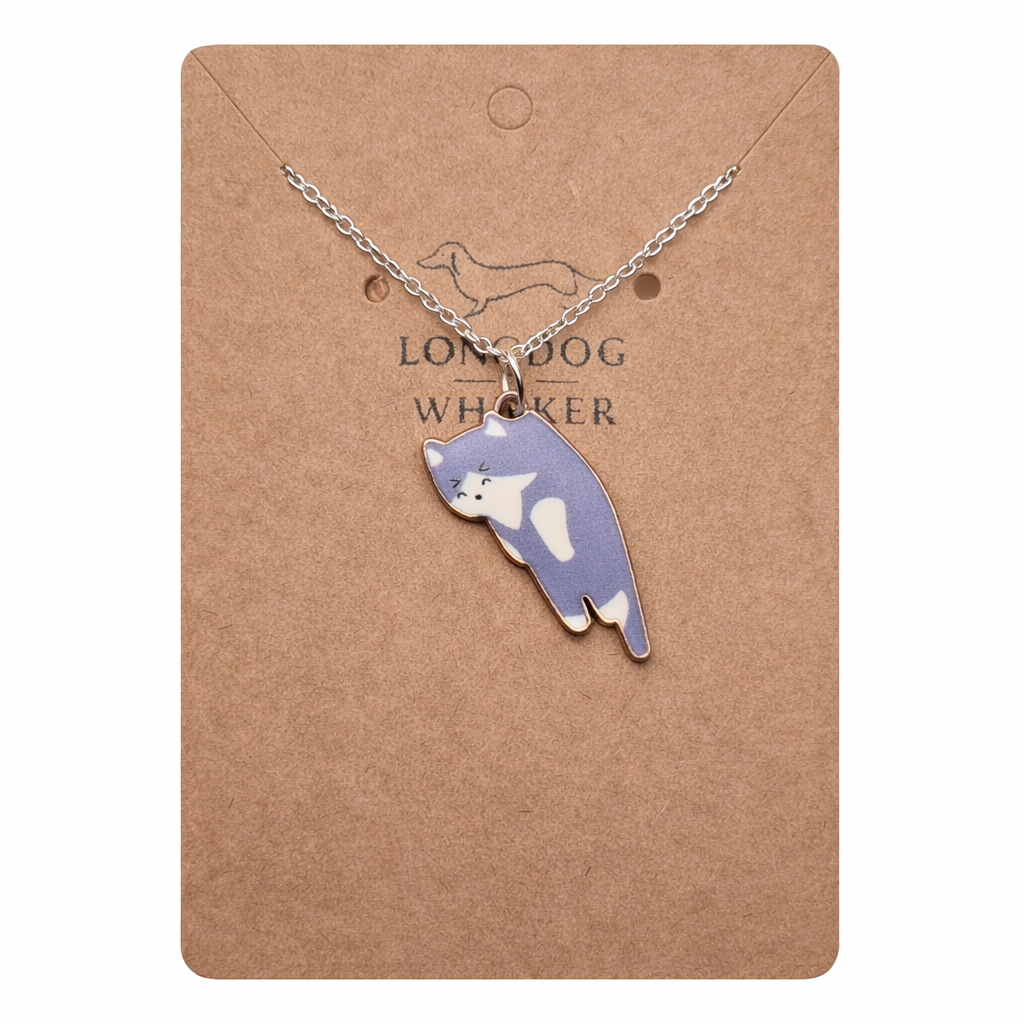 Scruffles Cat Necklace - Grey