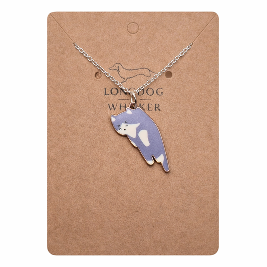 Scruffles Cat Necklace - Grey