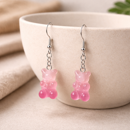 Gummy Bear Earrings - Light Pink/Dark Pink