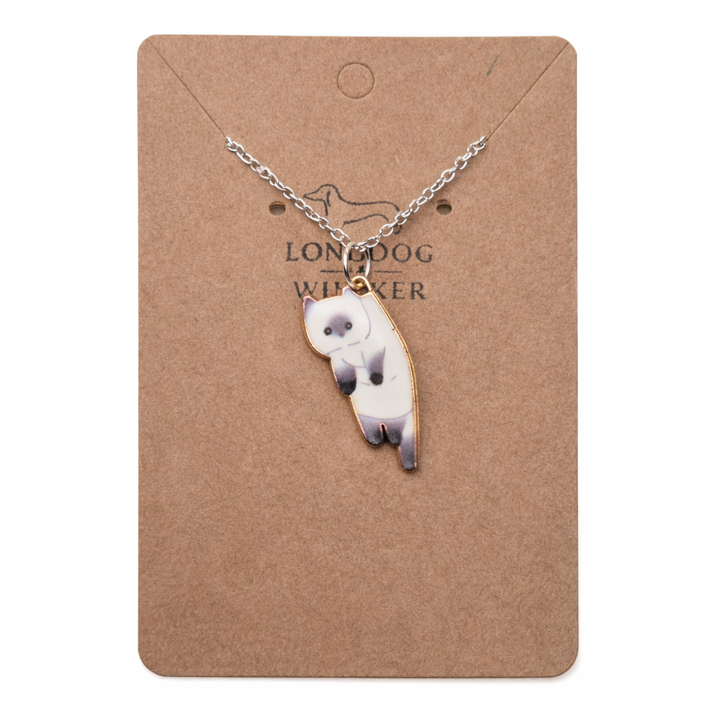 Scruffles Cat Necklace - White