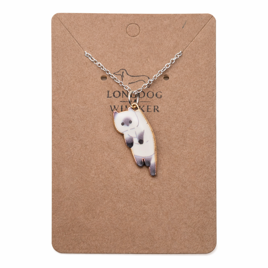 Scruffles Cat Necklace - White