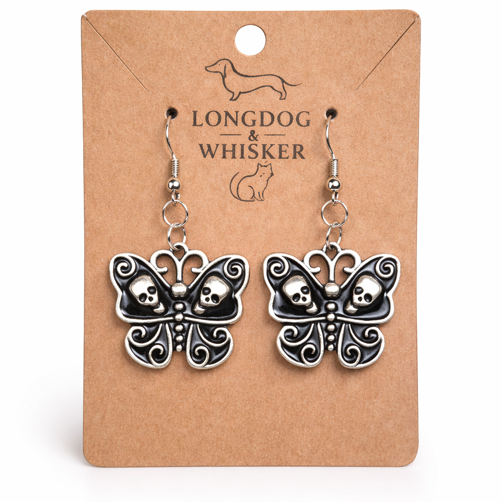 Skull Butterfly Earrings