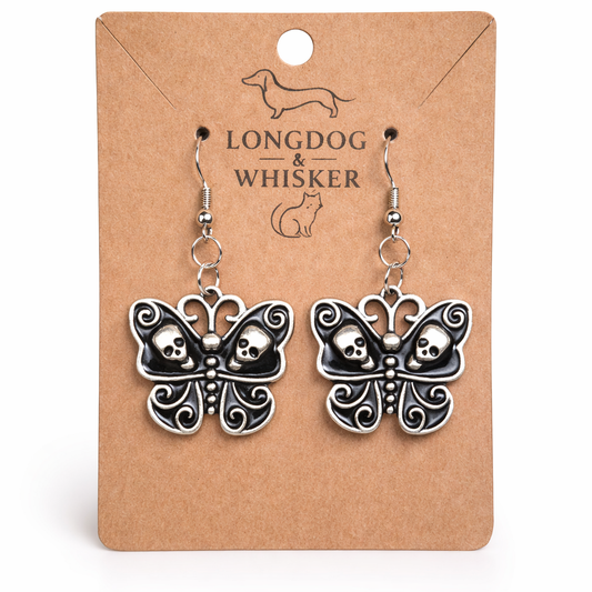 Skull Butterfly Earrings