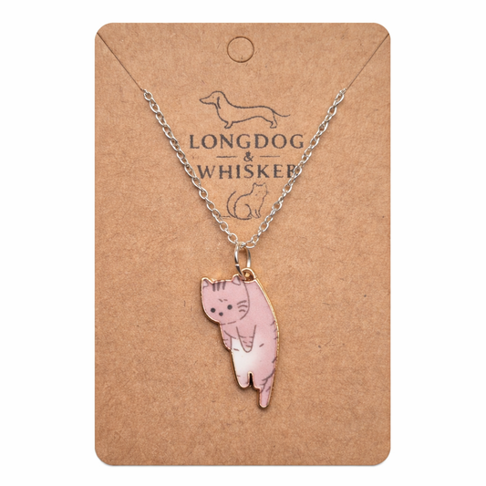 Scruffles Cat Necklace - Brown