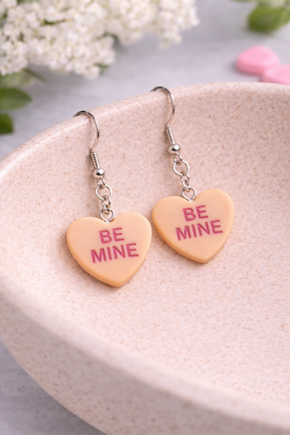 Be Mine Heart Earrings - Orange