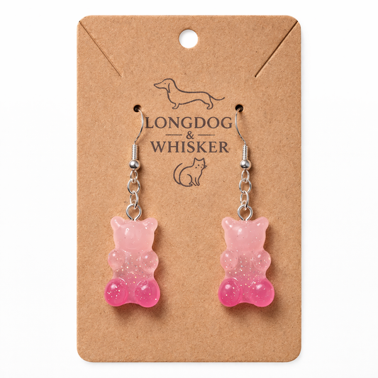 Gummy Bear Earrings - Light Pink/Dark Pink