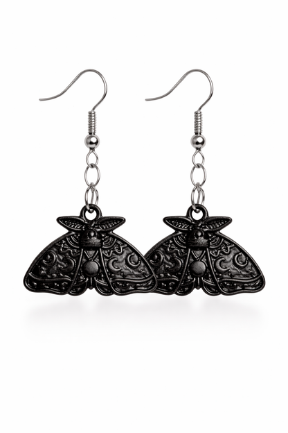 Black Moth Earrings