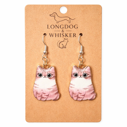 Chonky Cat Earrings - Tabby