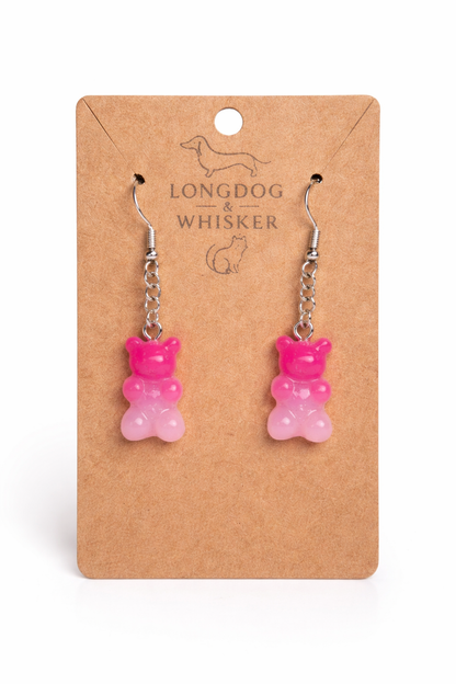 Gummy Bear Earrings - Dark Pink/Light Pink