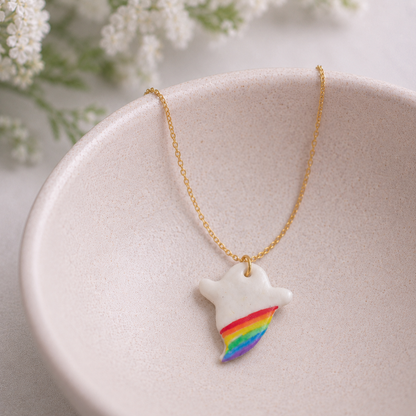 Pride Ghost Necklace Gold Chain