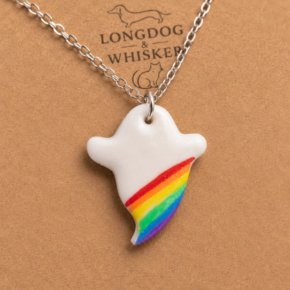 Pride Ghost Necklace Silver Chain