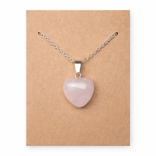 Rose Quartz Heart Neclace