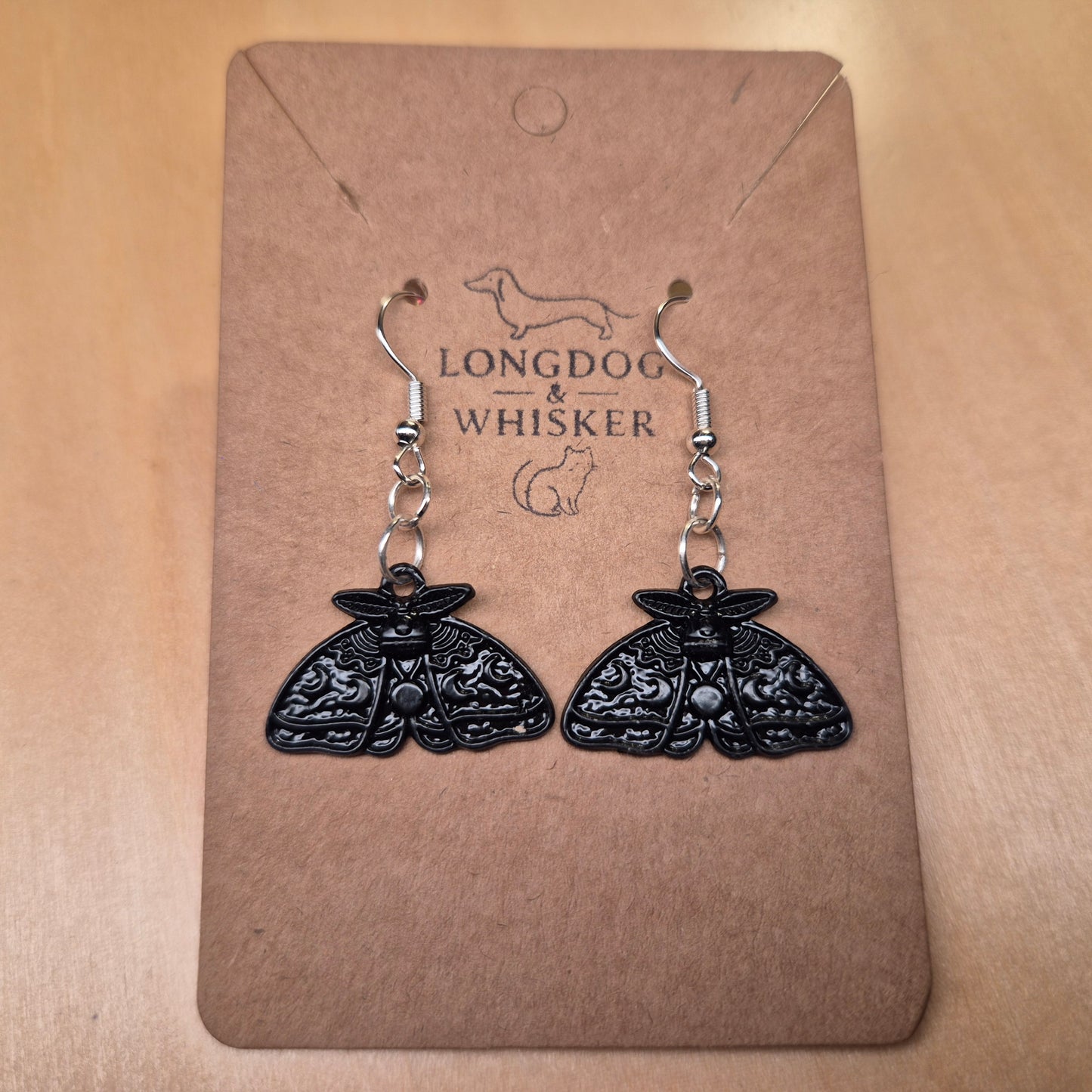Black Moth Earrings