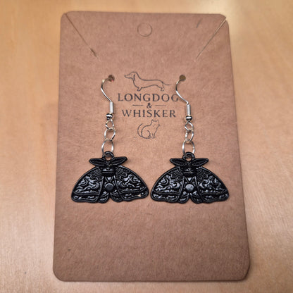 Black Moth Earrings