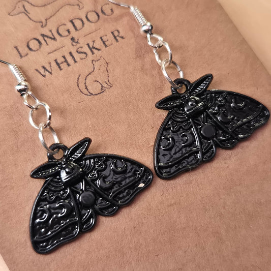 Black Moth Earrings