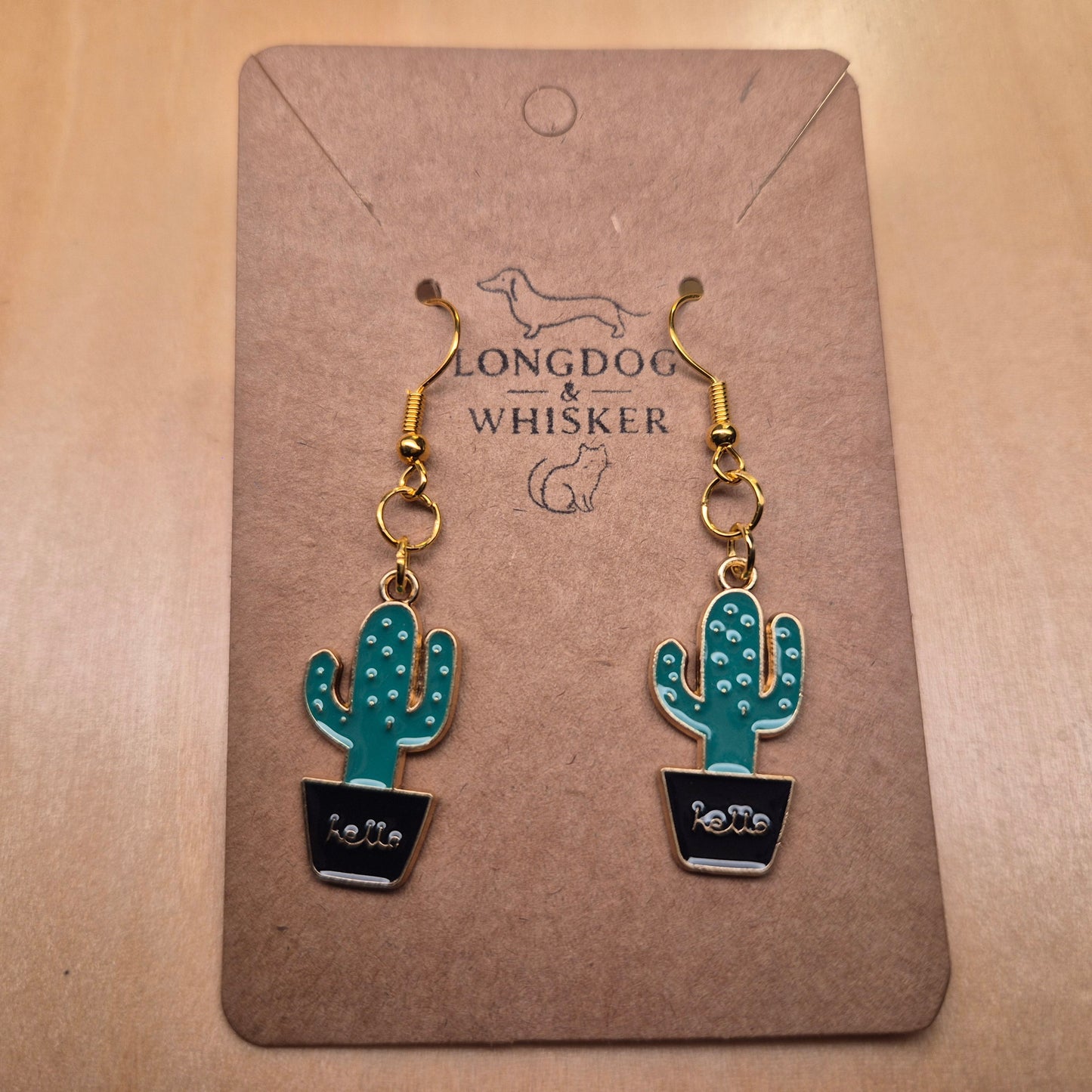 Cacti Hello Earrings