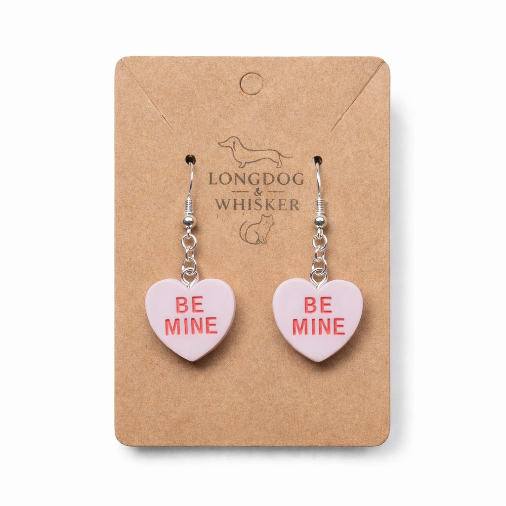 Be Mine Heart Earrings - Light Purple