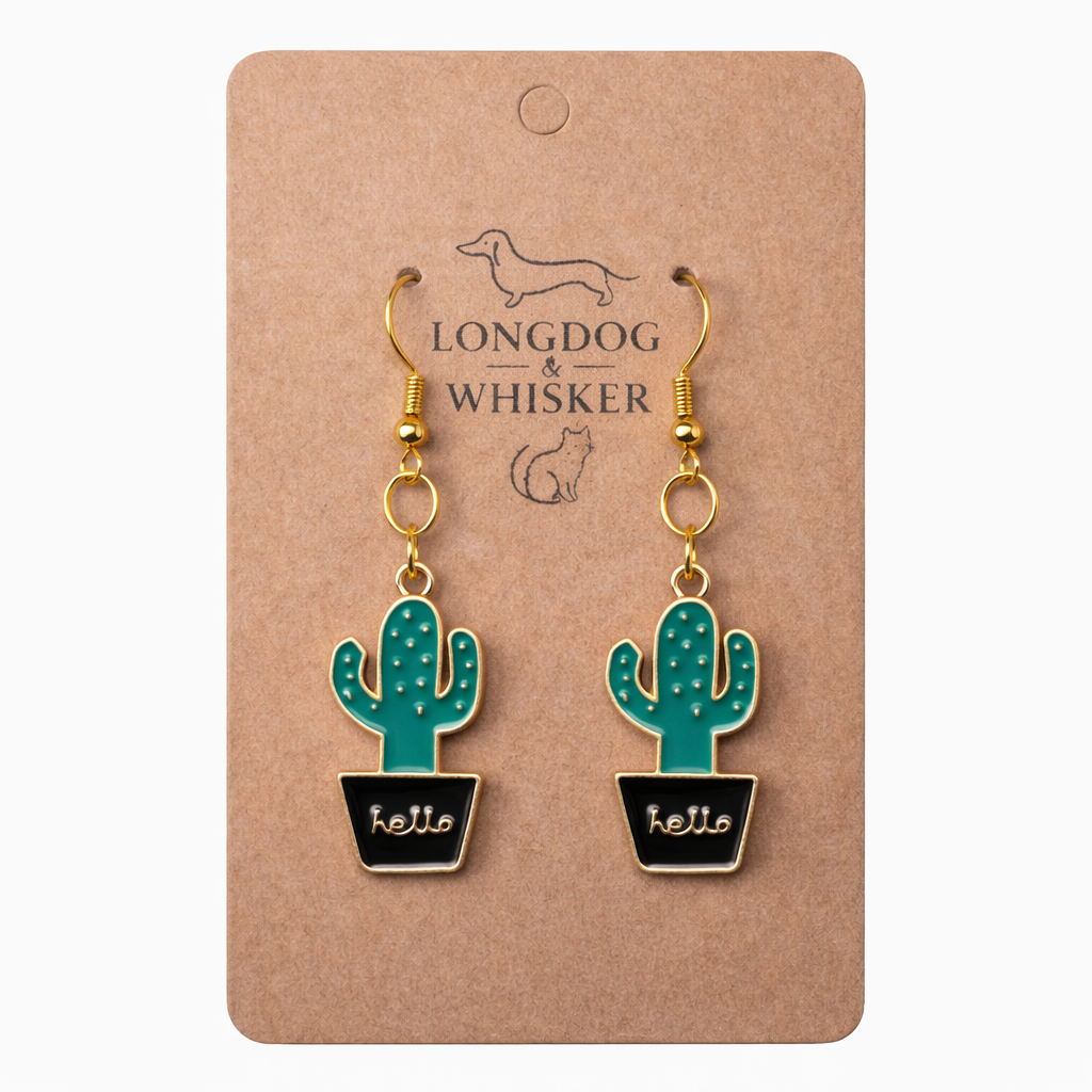 Cacti Hello Earrings