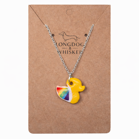 Pride Ducky Necklace Silver Chain