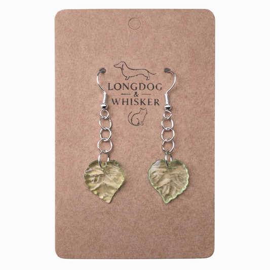 Leaf Earrings - Silver Hooks