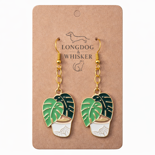 Monstera Earrings
