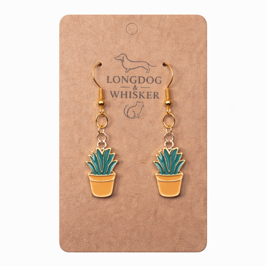 Orange Succulent Earrings