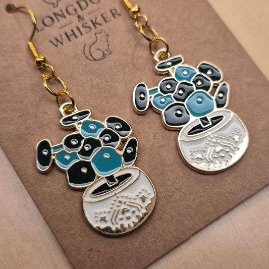 Coin Leaf Plant Pot Earrings