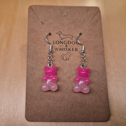 Gummy Bear Earrings - Dark Pink/Light Pink