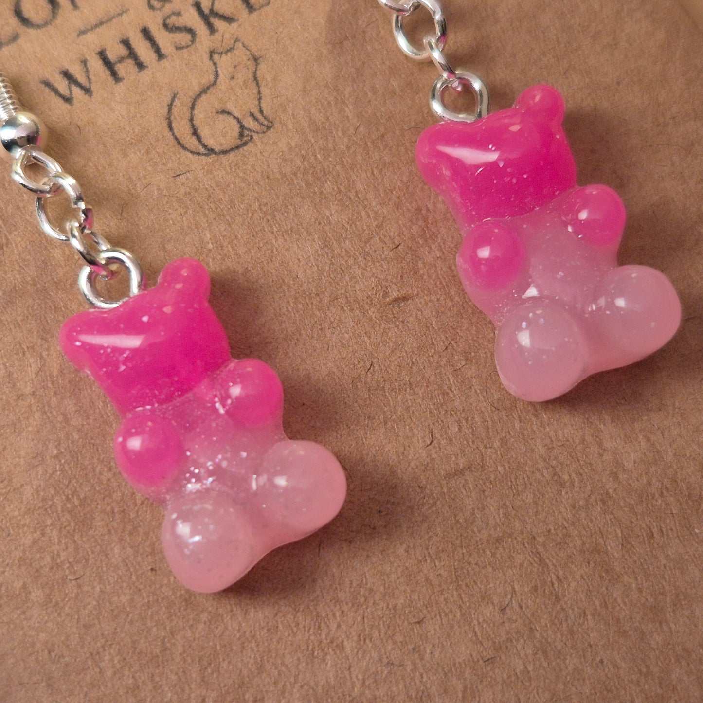 Gummy Bear Earrings - Dark Pink/Light Pink