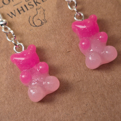 Gummy Bear Earrings - Dark Pink/Light Pink