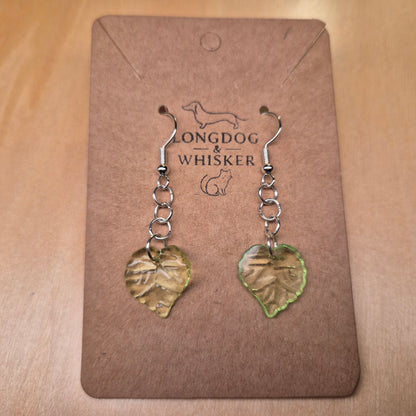 Leaf Earrings - Silver Hooks