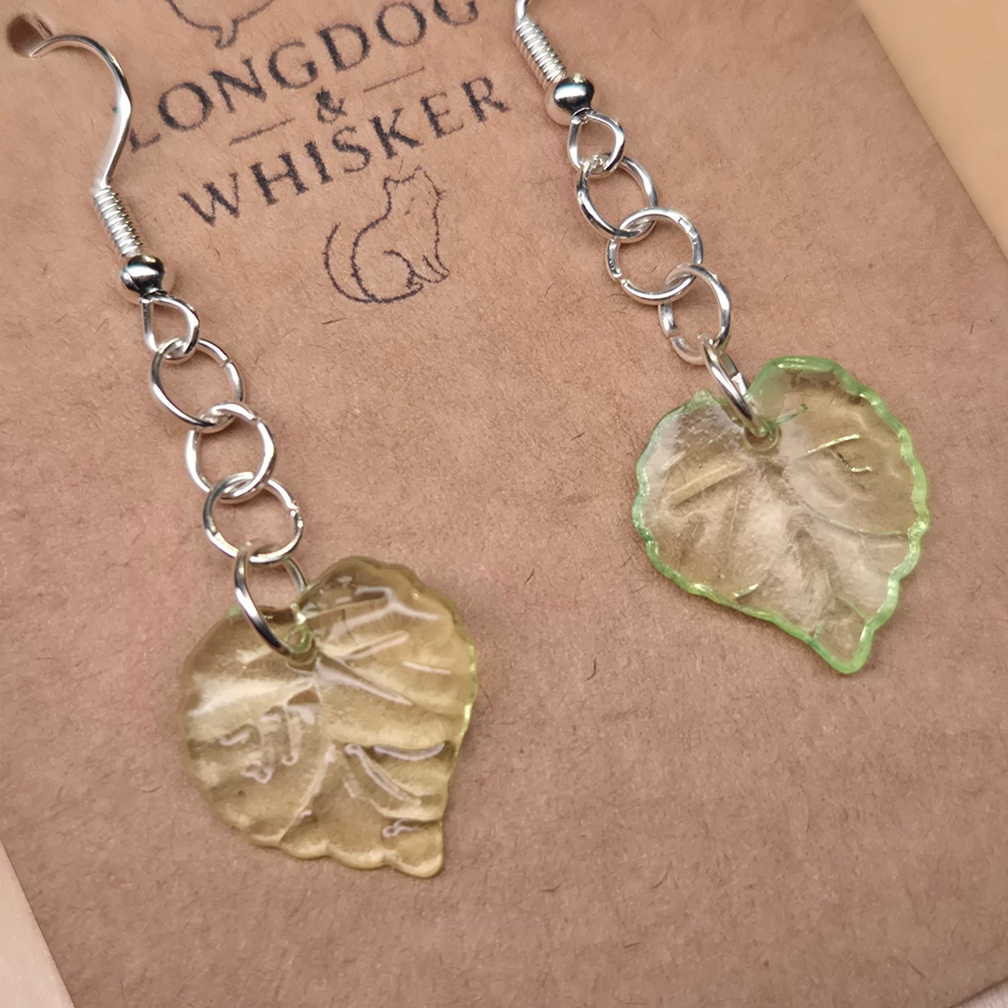 Leaf Earrings - Silver Hooks